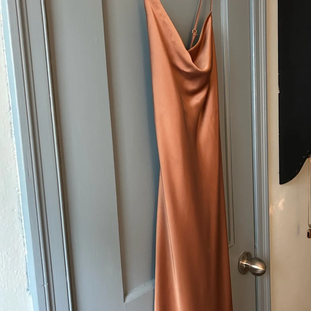 Show Me Your MuMu Tuscany Slip Copper Satin Maxi Dress - Picture 8 of 10